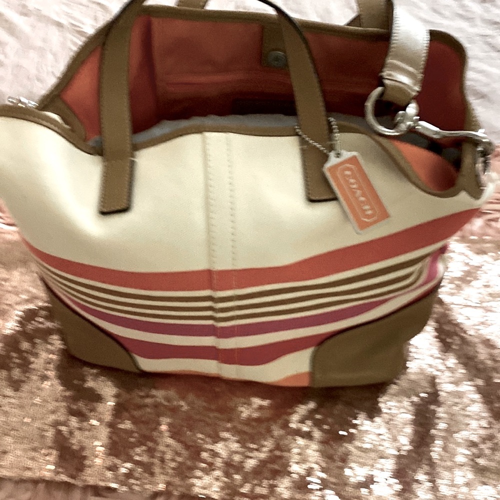 Coach Hadley Stripe Duffel Bag